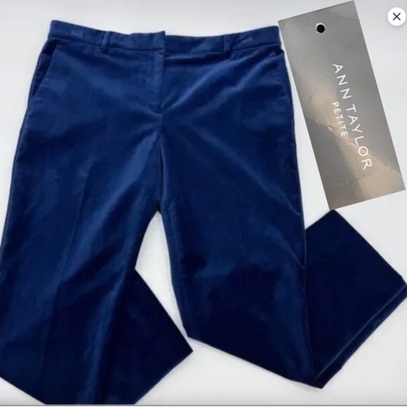 Blue VELVET  "Ann Taylor" bare ankle [navy] slacks w/4 pockets - Picture 1 of 15